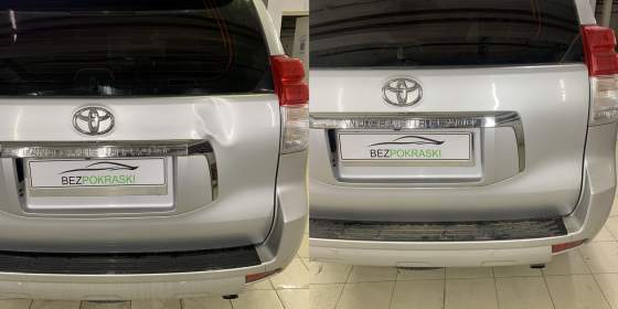 Ремонт крышки багажника Toyota Land Cruiser Prado без покраски 
